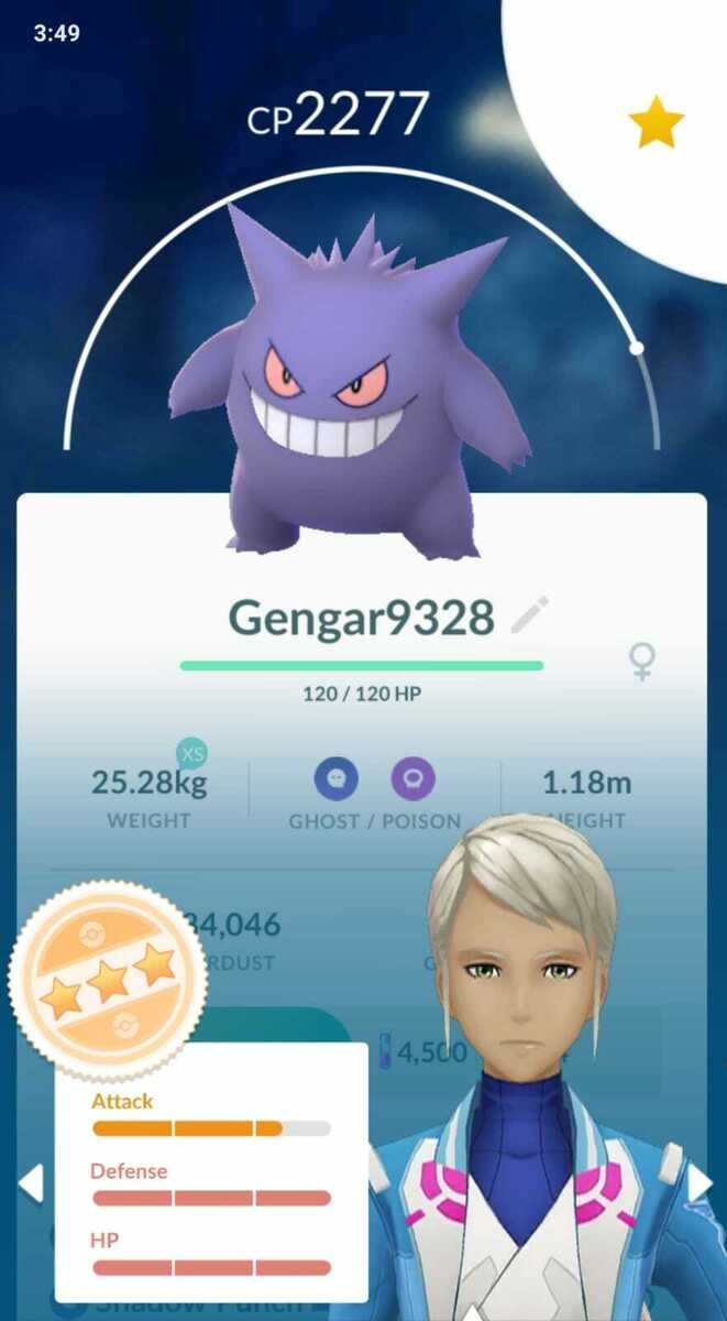 Pokemon Shiny Gengar Go Shadow Punch