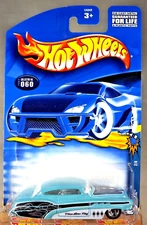 2002 Hot Wheels #60 Spares 'N Strikes 2/4 SO FINE Aqua w/Chrome 5 Spoke Wheels