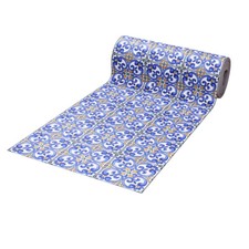 Vietrese Blue Fancy Non-slip Rubber Lane Kitchen Guide Carpet