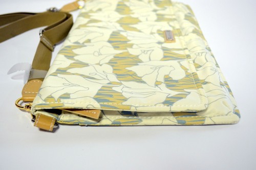 STORKSAK Slim Flap Nylon Shoulder Bag -Multicolor Bloom Print in Sand - Picture 10 of 12