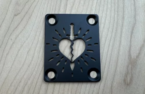 HEART & DAGGER Neck Plate for your Guitar or Bass - Industrial Black