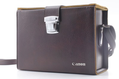 [Near MINT] Canon Genuine Vintage Leather Camera Bag Brown Hard Case From JAPAN