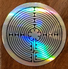 CHARTRES LABRYNTH Holographic Sticker Vinyl 2.5 in UV WEATHER RESISTANT 