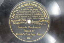 Kendle's First Regt. Band  - VICTOR MONARCH 3021 - Lease Label - Serenade