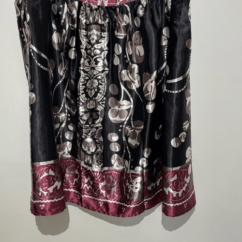 Apostrophe Women's Multicolor Floral Lined Satin Side Zip A-Line Skirt Size 18 - Picture 2 of 6