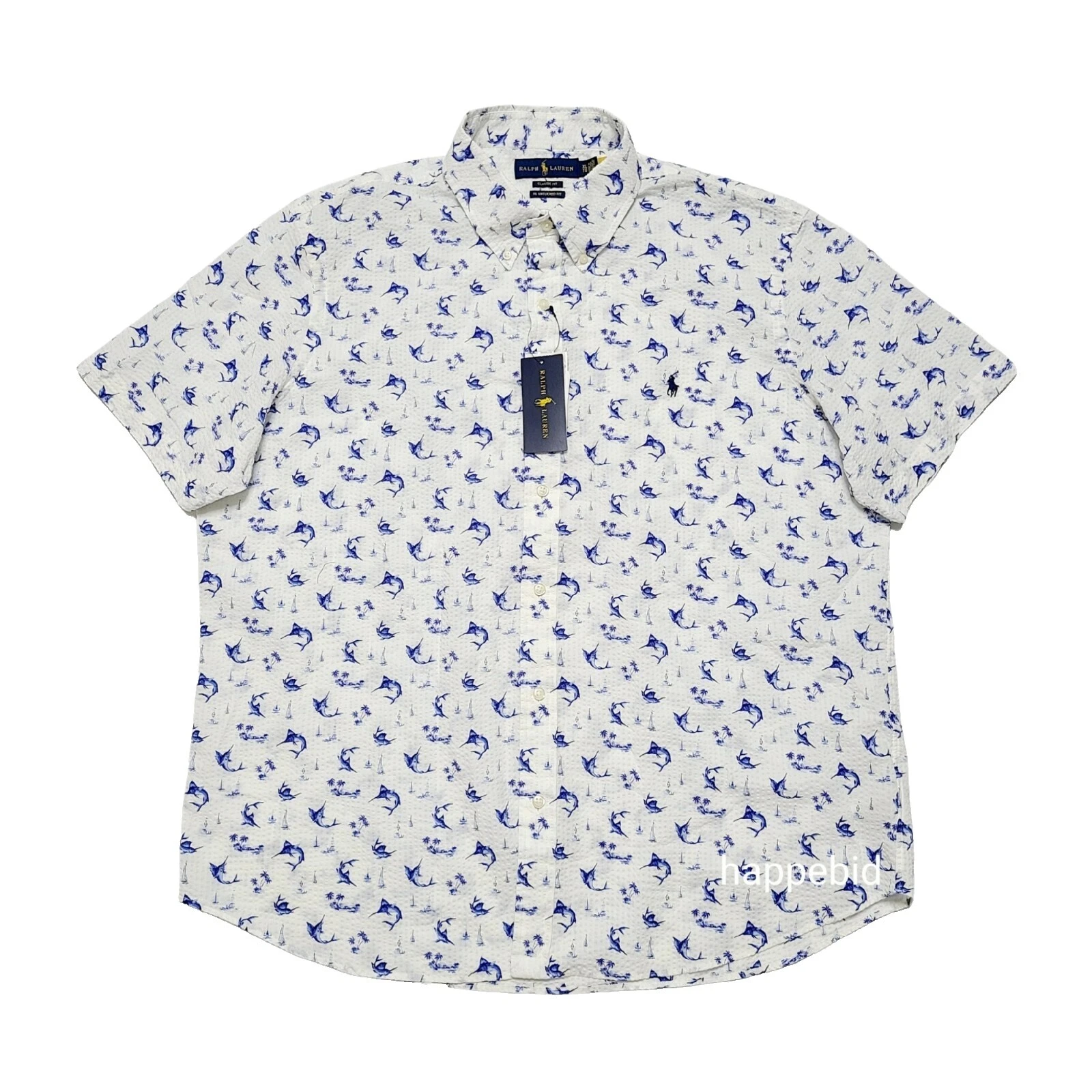 Camisas para hombre Polo Ralph Lauren informales lisas hawaianas con botones de manga corta