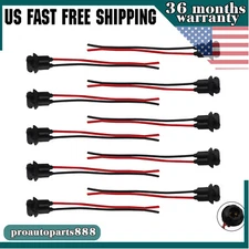 Set of 10 T10 194 168 Wiring Harness Socket Extension For Pigtail Light New