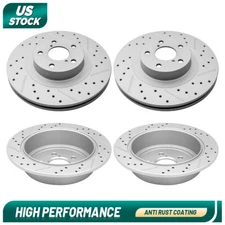 Front +Rear Drilled Disc Brake Rotors For Subaru Impreza Forester Outback Legacy