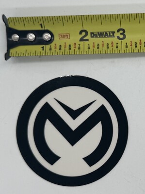 Moose Offroad Circle M Logo Decal Sticker   Black & White   3  Round