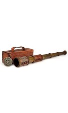 RII Antique Decor Spyglass, Pirate Telescope with Leather Case, Handheld Tele...