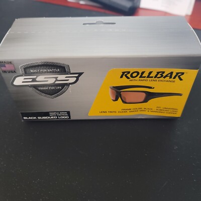 Ess Ee9018-05 Ballistic Safety Glasses, Rollbar, Clear Scratch-Resistant Lens,