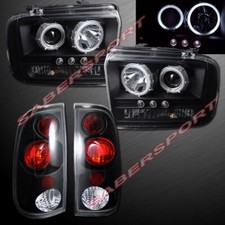 Set Of Black Halo Projector Headlights Taillights For 05-07 Ford Superduty Set Of Black Halo Projector Headlights Taillights For 05-07 Ford Superduty