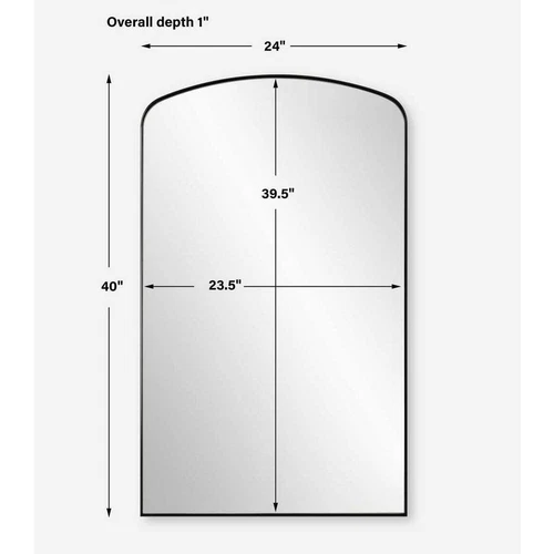 TORDERA 40" SATIN BLACK IRON FRAME WALL VANITY MIRROR UTTERMOST 09964 - Picture 5 of 5