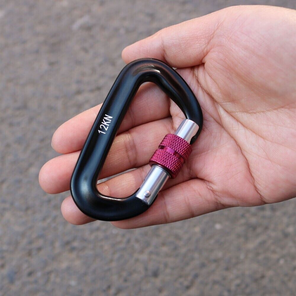 4 Pack 12KN Carabiner Clip Rock Climbing Carabiner Security Locking Carabiner