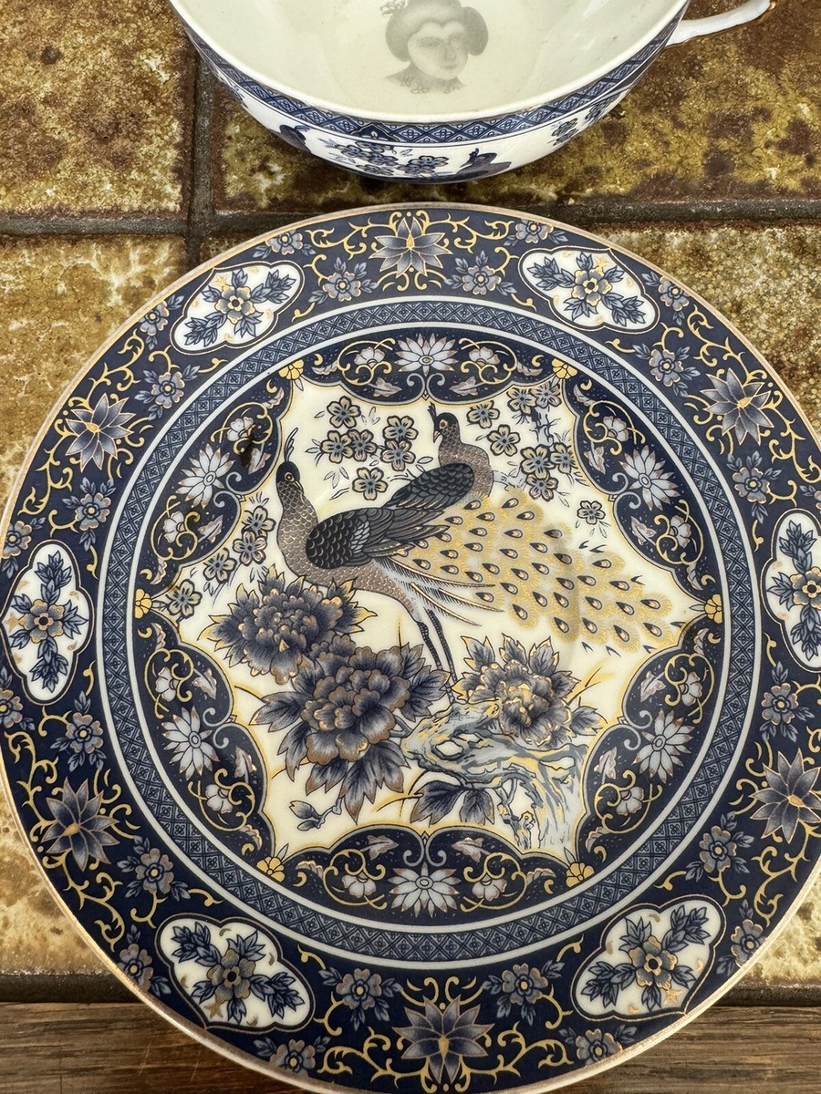 yamatake china　19.5㎝プレート　濃ブルー金縁　50枚　洋食皿 Yamasen fine porcelain 24 gold Plated collection Tea cup and