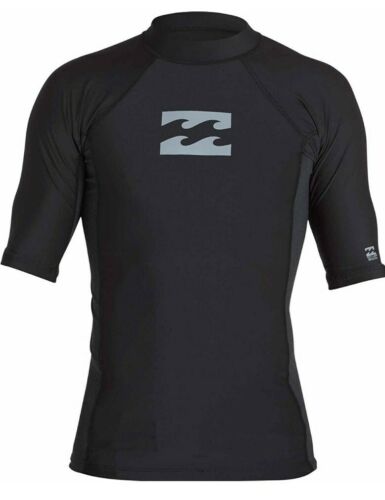 NWT Billabong Men's All Day Wave SS Rash Guard, Size M, Black / Grey  - Picture 1 of 7