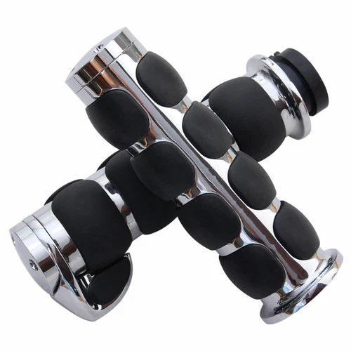 Motorcycle Handlebar Hand Grips 1" 25mm For Harley Honda Yamaha Suzuki Cruiser - Picture 8 of 12