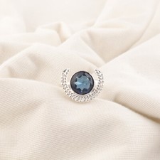 London Blue Topaz Gemstone 925 Sterling Silver Statement Jewelry Ring For Women