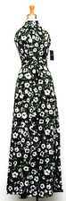 BEBE Style# BBWD2090 Mystique Print Green Halter Maxi Dress Size 2/XS