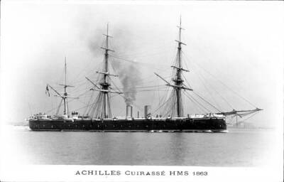 British Royal Navy Battleship Cruiser HMS Achilles SHIPPING NAVAL OLD PHOTO