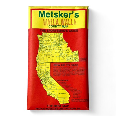 Metsker's Map Walla Walla County Washington 1990s The Sportsmen's Pocket Guide