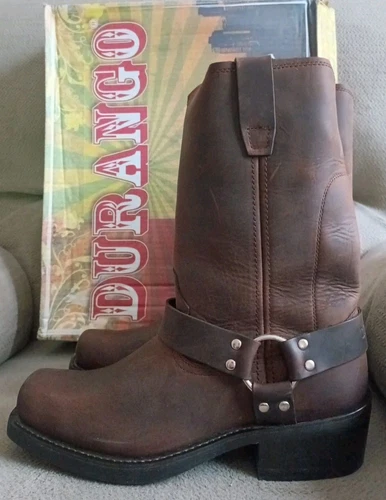Durango Head West Harness Boot Size 9.5D Brown Leather DB594 Square Toe