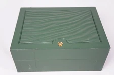 Genuine Rolex Large Green Wave Watch Box Suisse 32.00.71 with Card and Wallet