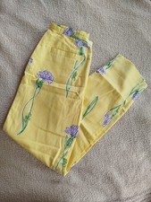 Lilly Pulitzer Vintage Yellow Purple Floral High Rise Pants Size 6