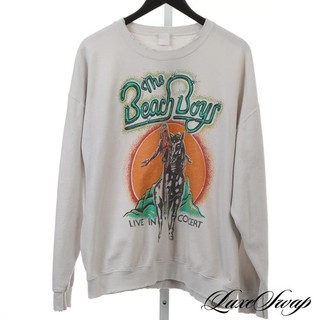 Made Worn Made USA Vintaged Distressed Beach Boys Horseback Rider Sweatshirt L