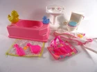Vintage Barbie Shelly Furniture Bathtime Fun Tub Sink Baby Toilet (20972)