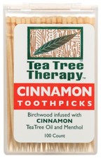 Tea Tree Therapy Toothpicks, Cinnamon, 100 Count 100 Count Pack of 1 