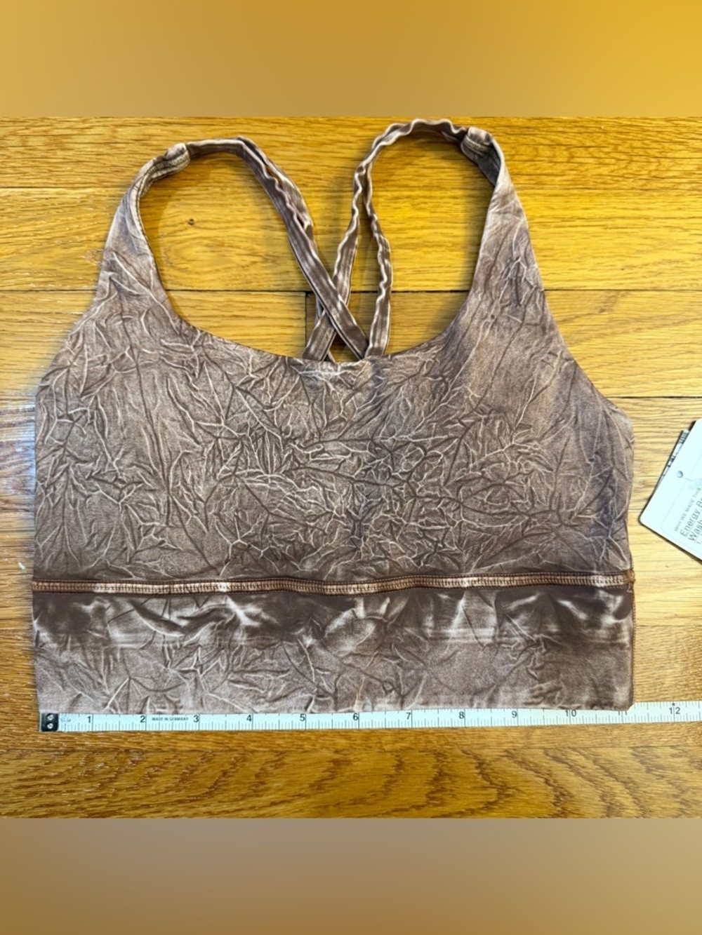 Lululemon Energy Bra Long Line Ice Dye Ice Wash Brown Earth - Size 4 NWT (New) image 4