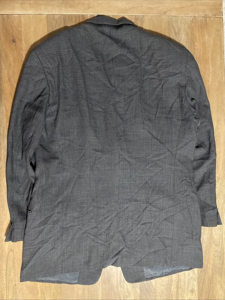 Blazer Chaqueta Deportiva Vintage Armani Collezioni Negro Tejido Geométrico Texturizado 46L Foto 2 de 4