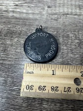 1960s JFK United Auto Workers UAW Labor Union BLACK keychain Token