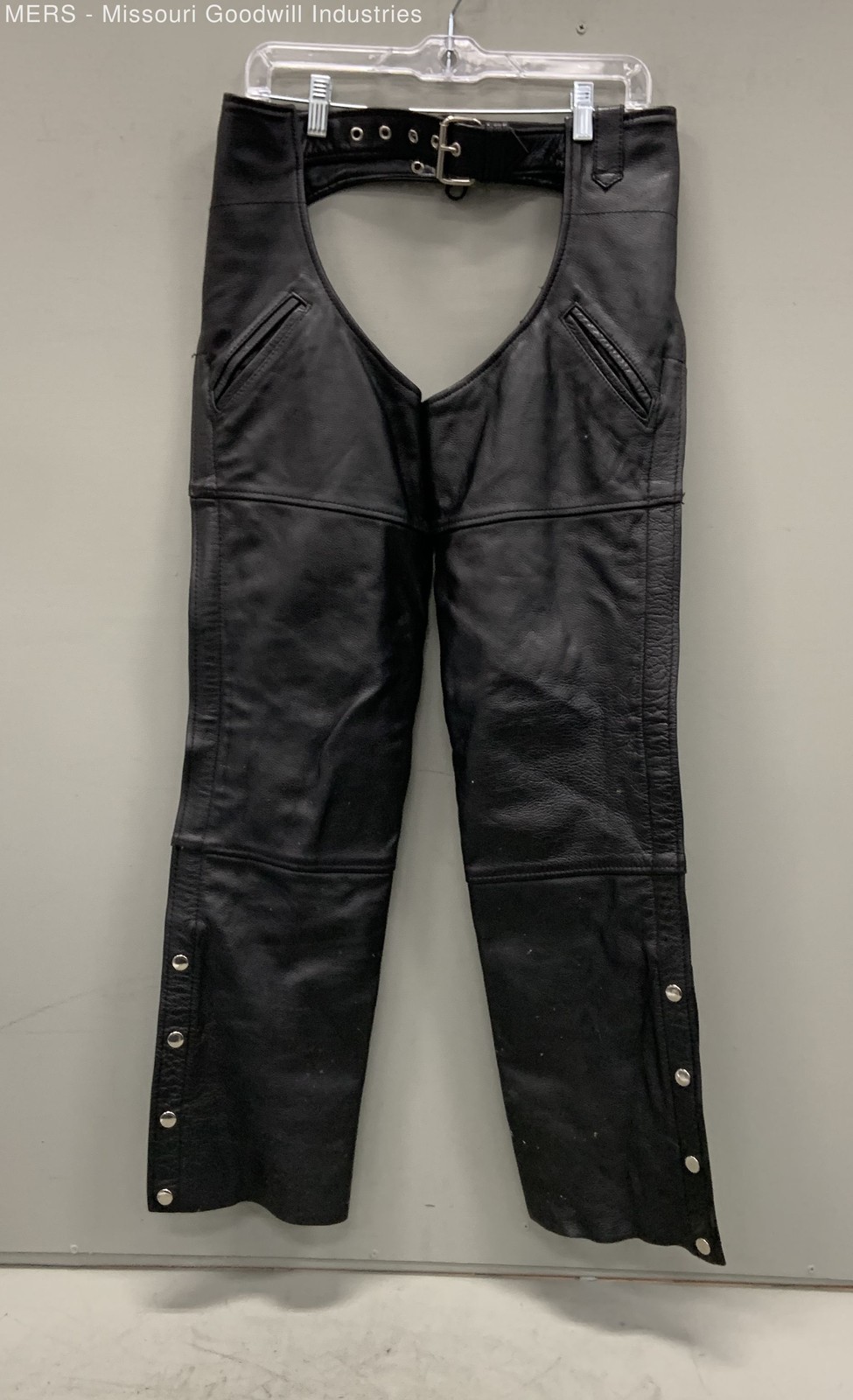 FMC Men Black Solid Leather Motorcycle Chaps Ridi… - image 1