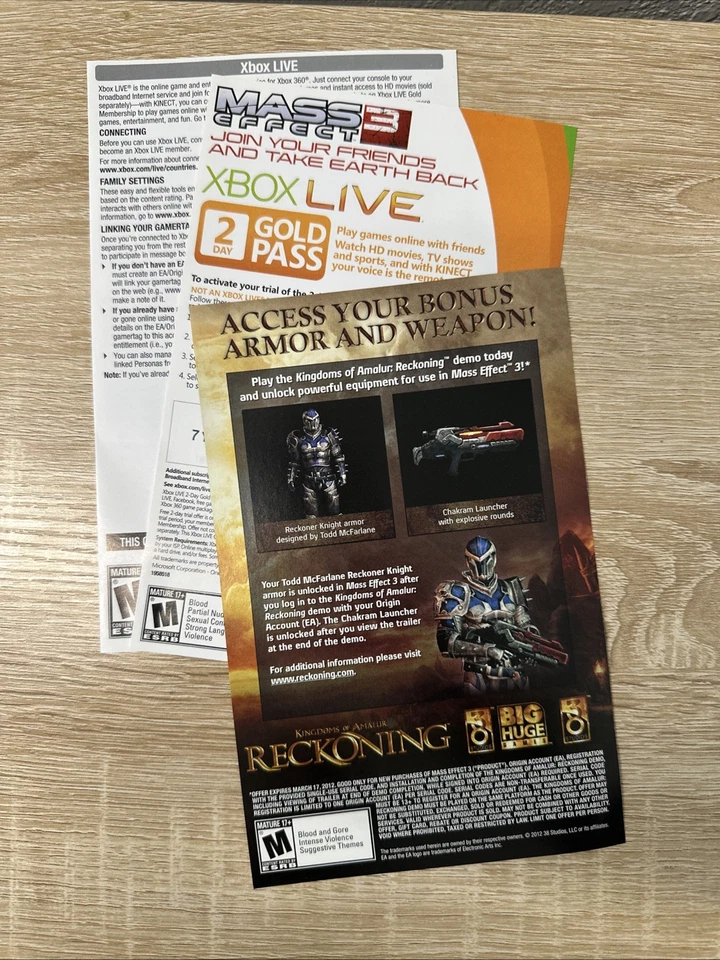 Mass Effect 3 (Microsoft Xbox 360, 2012) – Complete Case & Disc, Tested - Image 4 of 4