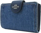 [Coach] Wallet (Bi-fold wallet) Indigo Denim Leather Medium Wallet for Women