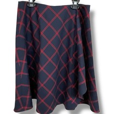 Vintage Brooks Brothers Wool Skirt Size 4 Preppy Plaid Check Red Front Ruffle