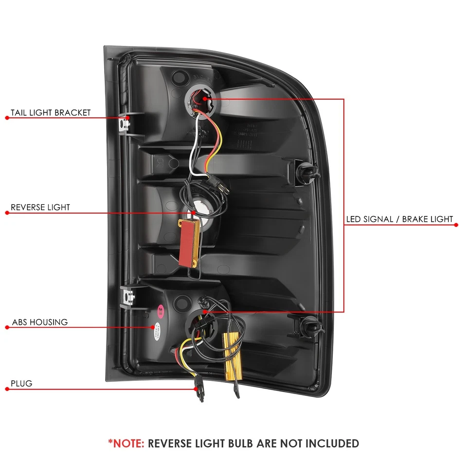 Par de luces traseras negras/ahumadas para Sierra Silverado 1500 2500 3500 HD 2007-2014 Foto 4 de 4