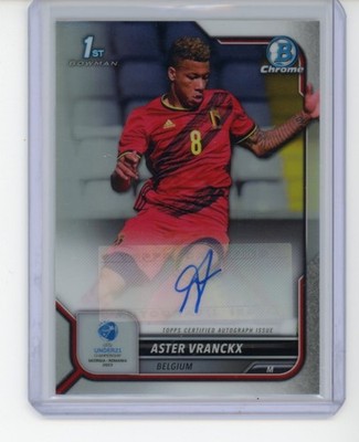 2022 BOWMAN CHROME UEFA UNDER 21 REFRACTOR AUTO ASTER VRANCKX