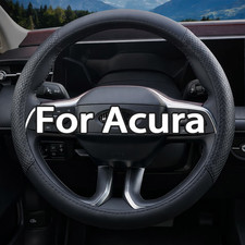 15" Steering Wheel Cover Genuine Nappa Leather for Acura Black