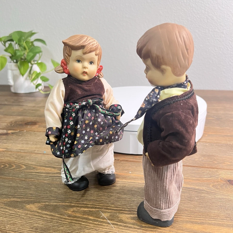Vintage Hand Painted Bisque Porcelain Alpine Girl and Boy Doll - Image 4 of 4