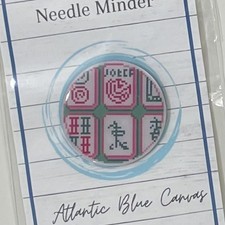 Needlework magnetic Needleminder Mah Jongg Mah Jong round needlepoint x stitch