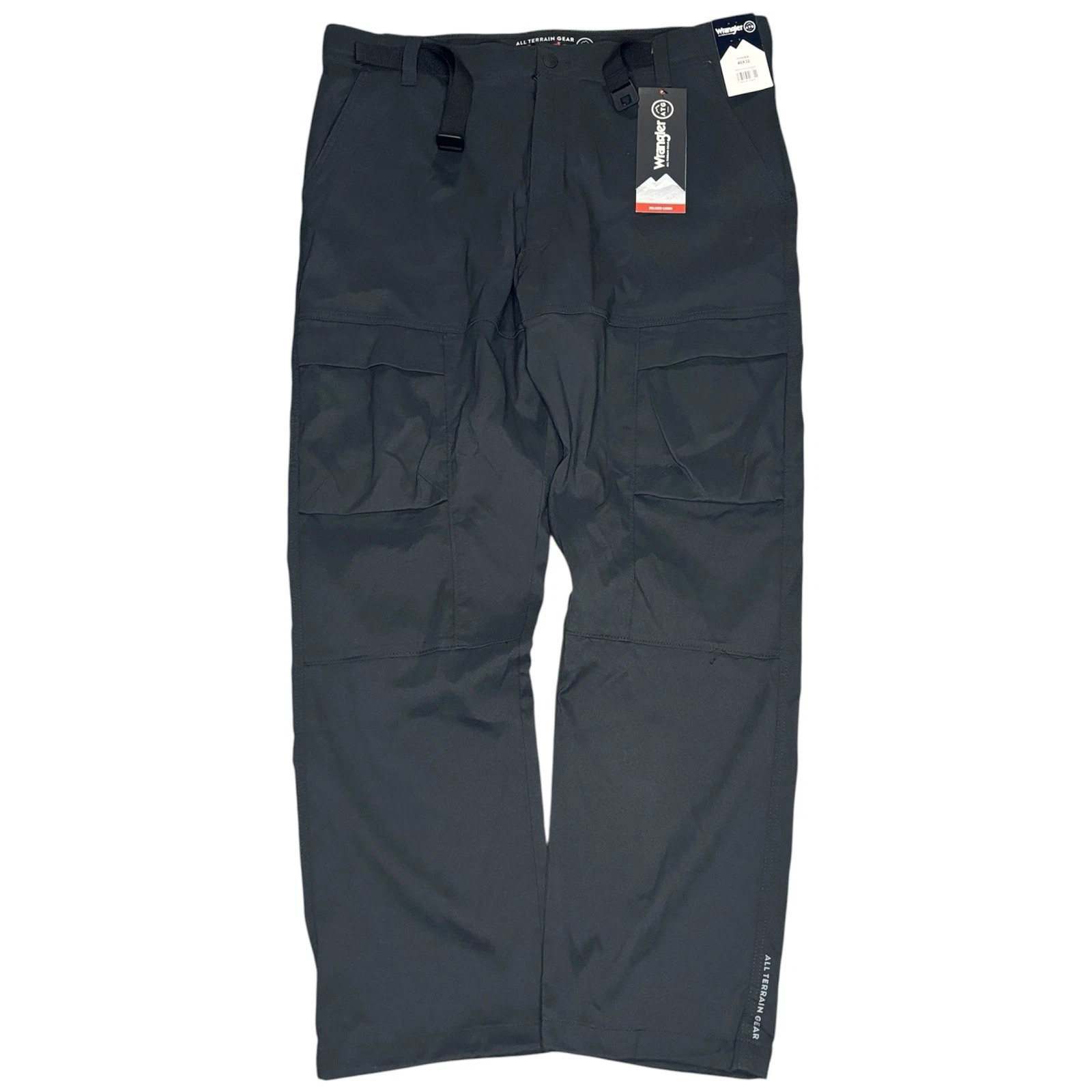 Wrangler ATG Mens Relaxed Black Cargo Pants 40x32 NWT Hiking Outdoor Stretch