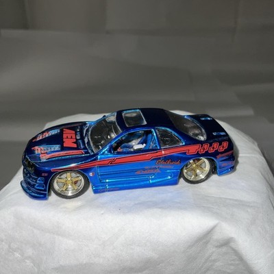 Muscle Machines2002 Blue Nissan EdelbrockSpeedwell 1:64 Hood Does Not Stay Open-