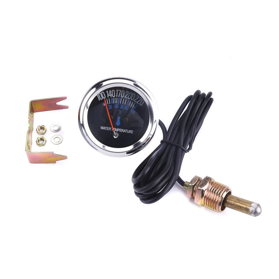 52mm 2" Car Analog Water Temperature Temp Meter Gauge LED Sensor 100-220 F 100 C - Изображение 2 из 4