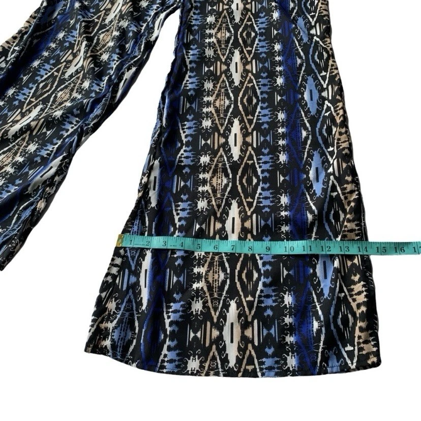 Новый с Ярлыками тело Central синий и черный широкие ноги богемное стиль легкий женский комбинезон - Изображение 4 из 4