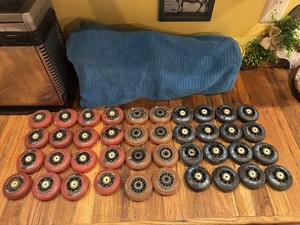 Vintage Turbine Chicago Lebada 75mm 80mm 80mm Inline Indoor Wheels Lot Of 40