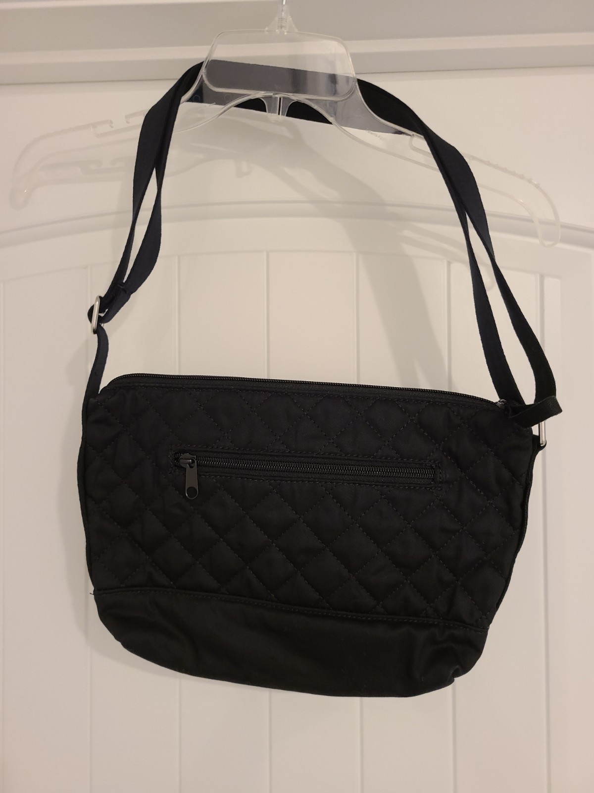 Lands' End Black Quilted Adjustable Cross Body Bag