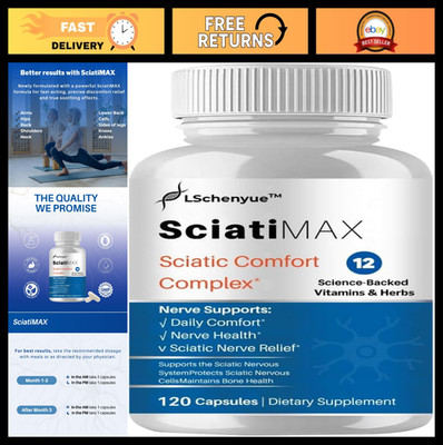 Sciatica Pain Relief - Herbal Extracts, Natural Ingredients, 120 Capsules